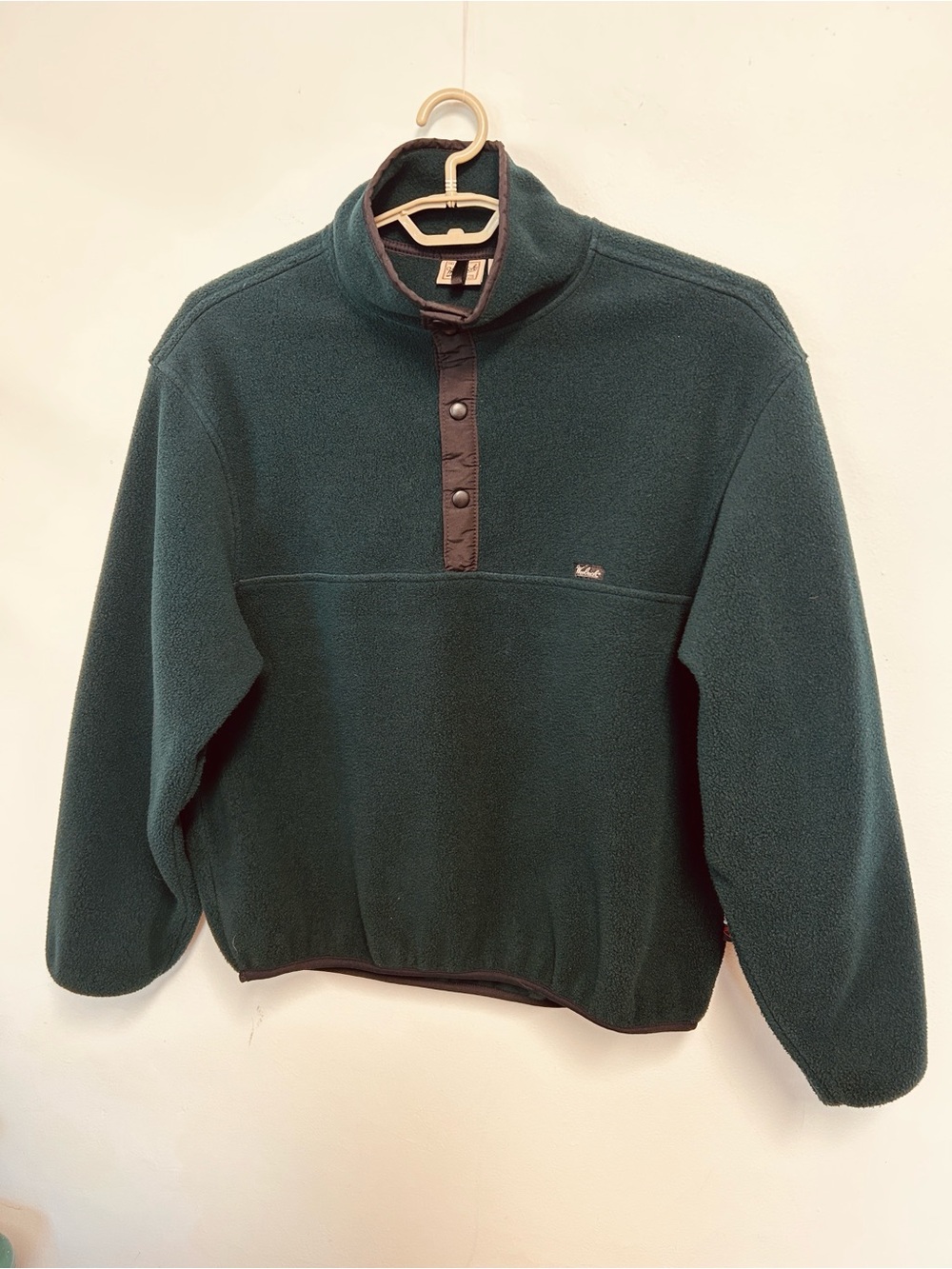 Woolrich Vintage 90s Outdoor Made in USA Green Fleece Mockneck  Pullover Mens L